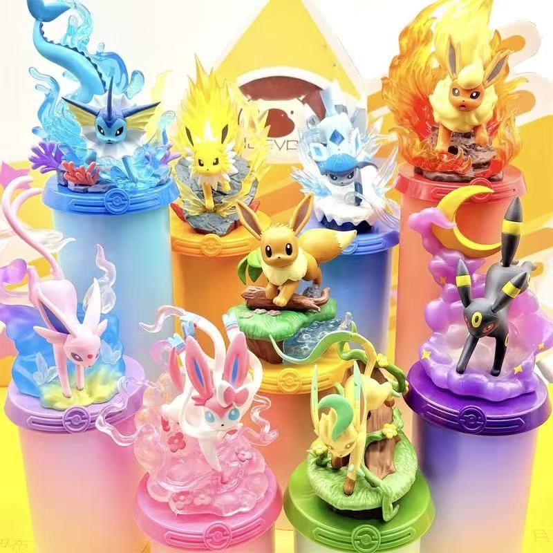 Model Kit Pokemon - アニメポケモン Funism アドベンチャーイーブイファミリースーツブラインドボックスジョルテオンシルベオンアクションフィギュアコレクションモデル子供のおもちゃギフトレプリカ