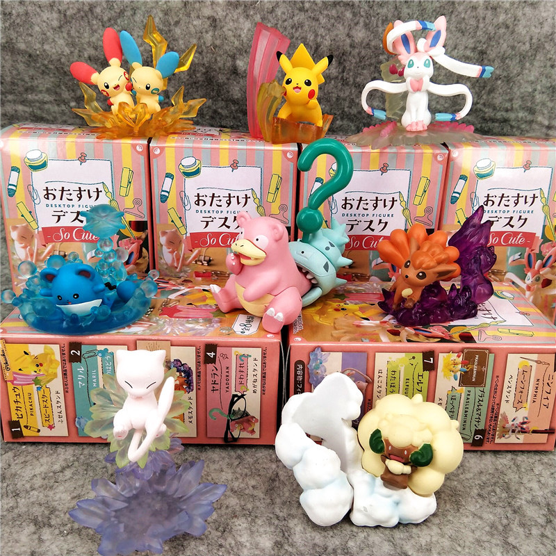 Model Kit Pokemon - ポケモンブラインドボックスおもちゃクリスタルベースシーンアニメフィギュアピカチュウ人形ギフトおもちゃ収集装飾品ギフト