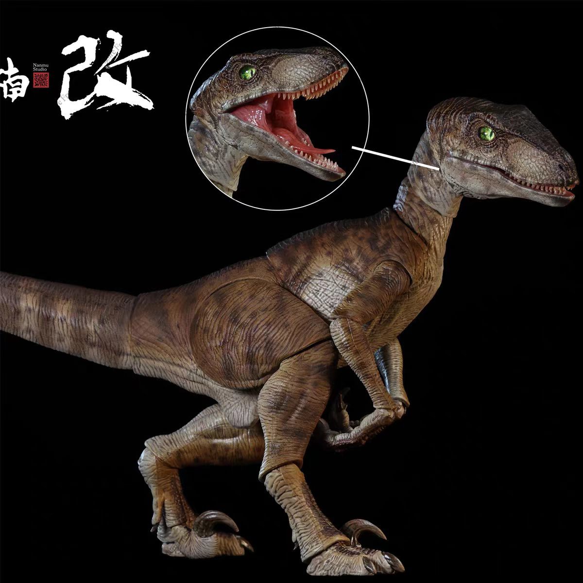 Model Kit Dinosaur Bandai - 新品のNANMU Studio ジュラ紀恐竜アクションフィギュア - アロサウルス/ラプトル。 いたずらっ子のような笑顔で。