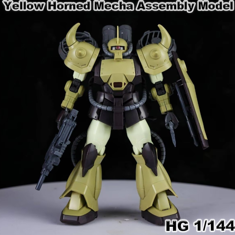 Model Kit Mecha - 新しいホット HG 1/144 デザートイエローホーンドメカ組立モデルキットグッズアクションフィギュアデスクトップディスプレイ絶妙なギフトおもちゃ