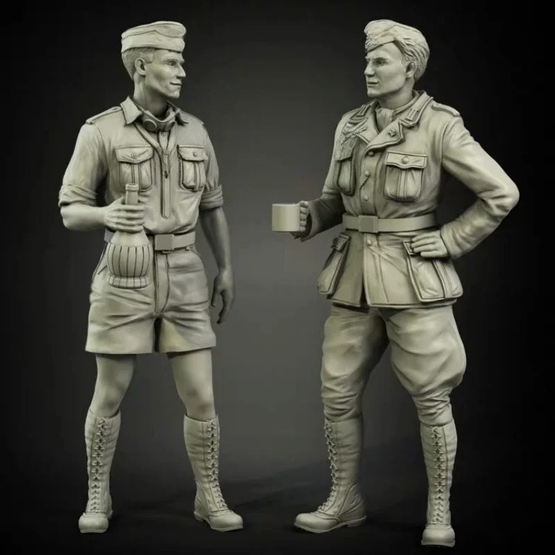 Model Kit History - 1/35 スケール樹脂フィギュアモデルキット軍事史趣味ミニチュア夏の兵士 2 フィギュア未組立・未塗装 DIY おもちゃ
