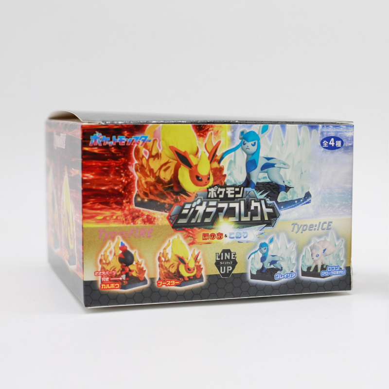 Model Kit Pokemon - ポケモンブラインドボックスおもちゃチャーカデットフレアオングレイシオンヴァルピクス火と氷のスキルバトル人形モデルおもちゃ収集装飾品