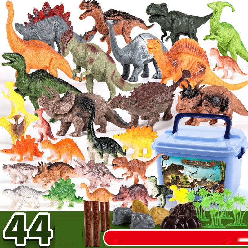 Model Kit Dinosaur Bandai - 子供のためのジュラシック恐竜モデルセット、ティラノサウルスレックス、プタードサボテン、ステゴサウルス、アクションフィギュア、ボックス付きおもちゃギフト、44個
