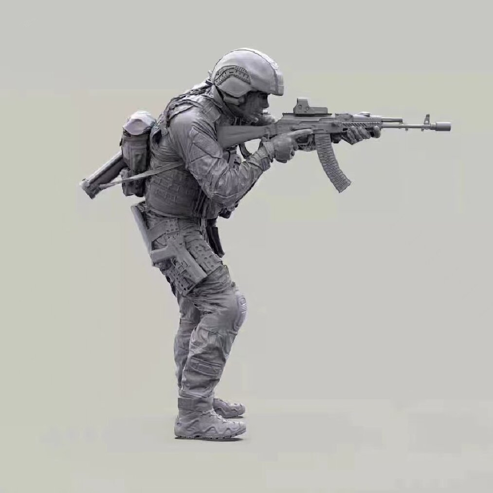 Model Kit Ww2 - 1:35 モデルキット レジンキット 35730 現代兵士の射撃姿勢