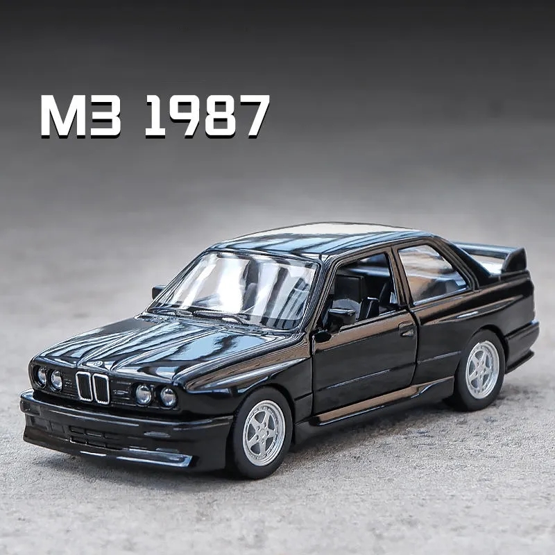 Model Kit Alfa Romeo - 1/36 BMW M3 1987 合金おもちゃの車モデル金属ダイキャストおもちゃの車本物の絶妙なインテリアプルバック 2