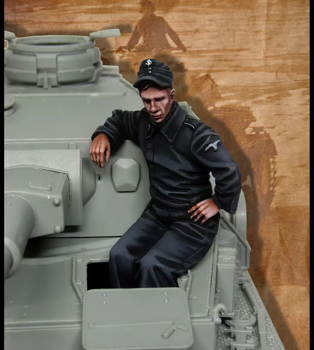 Model Kit Ww2 - モデルキット 1:35 モデルキット レジンキット 戦車に座る兵士
