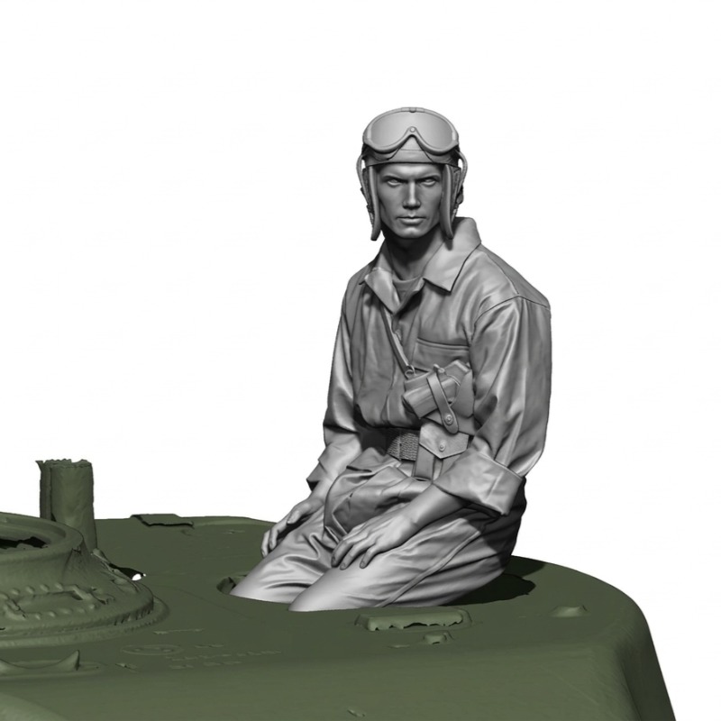 Model Kit Ww2 - 1/16 スケール ダイキャスト樹脂フィギュア 組み立てモデルキット 第二次世界大戦 米国戦車兵
