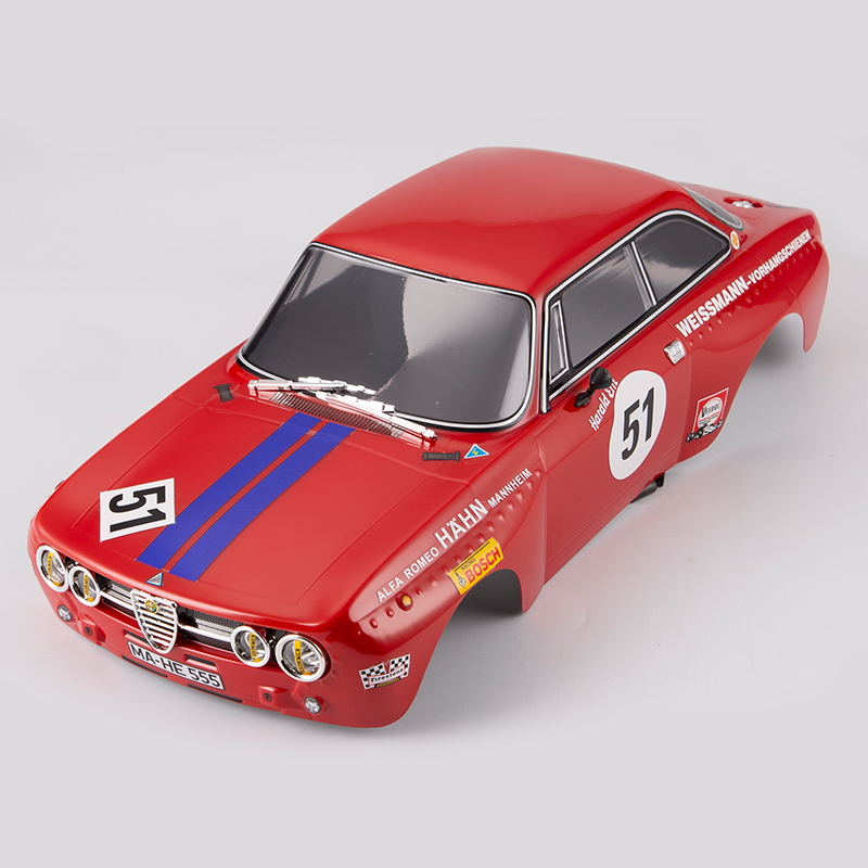 Model Kit Alfa Romeo - Killerbody rc 1/10-ツーリングカー,48251アルファロメオ,2000グラム,仕上げフレーム,257mm,ホイールベース付き