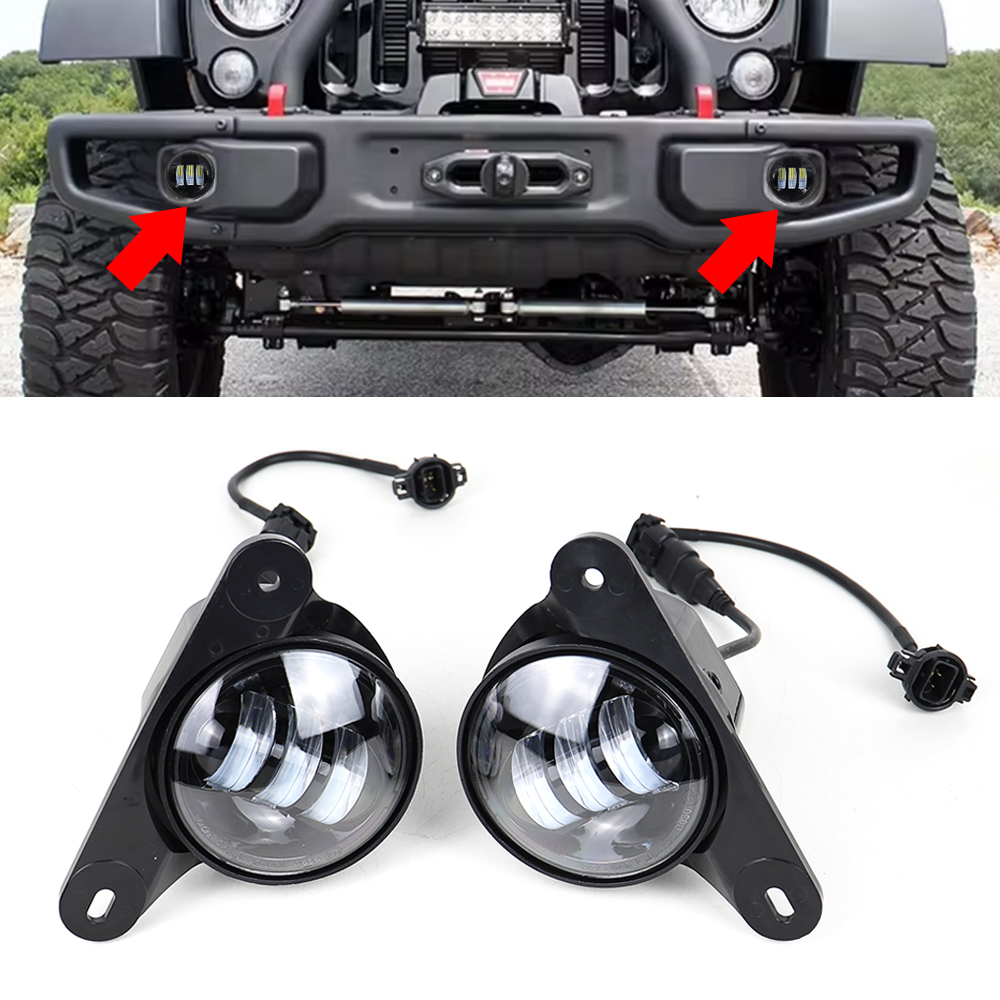フロントバンパーライト LEDフォグライト ジープ ラングラ - Model Kit Jeep のレビューと価格